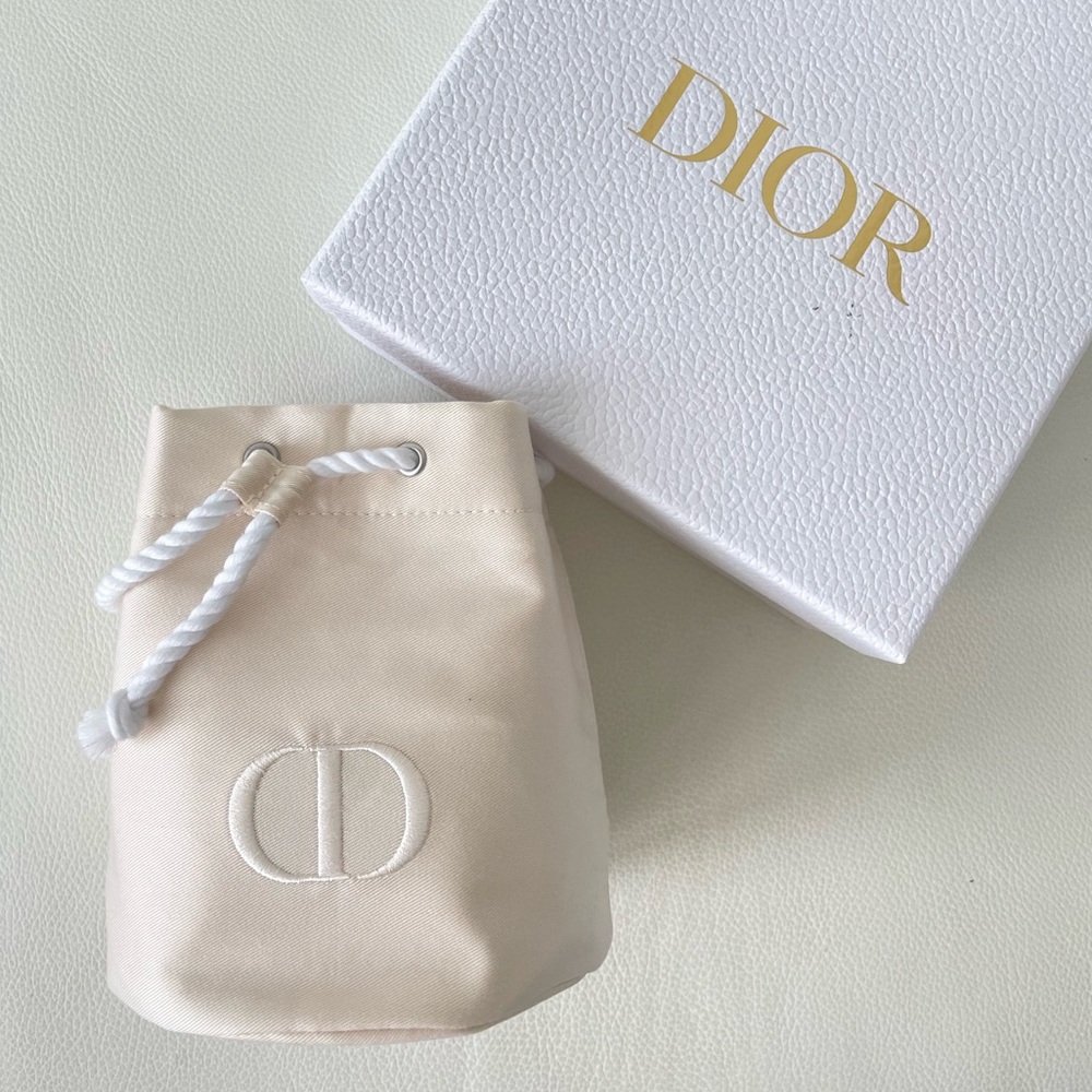 Dior Drawstring Pouch Bag, Brand New, Beige Cream Color